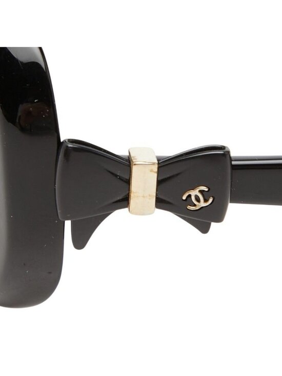 Chanel CC Logo Ribbon Motif Sunglasses Eyewear Black Acetate main image 7